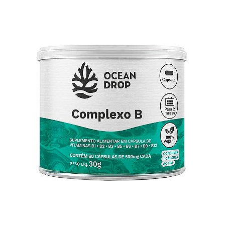 Complexo B 500mg 60 cápsulas - Ocean Drop