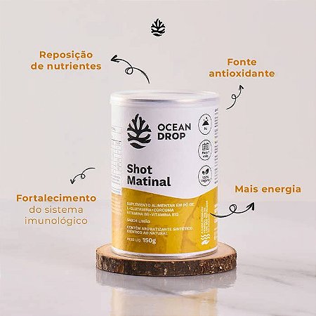 Shot Matinal em Pó Limão 30 doses 150g - Ocean Drop
