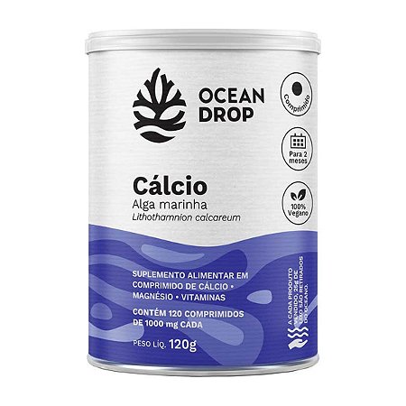 Cálcio de Alga Marinha 1000mg 120 comprimidos - Ocean Drop