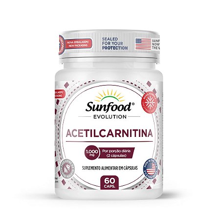Acetil L-Carnitina 1000mg 60 cápsulas - Sunfood Evolution