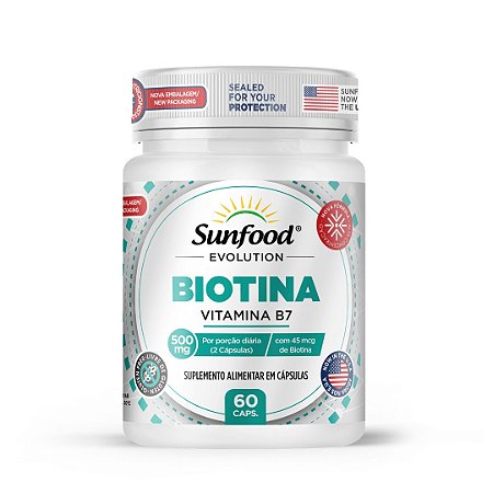 Biotina 500mg 60 cápsulas - Sunfood Evolution