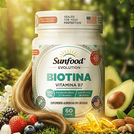 Biotina 500mg 60 cápsulas - Sunfood Evolution