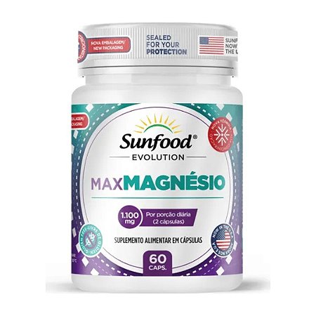 MaxMagnésio 1100mg 60 cápsulas - Sunfood Evolution