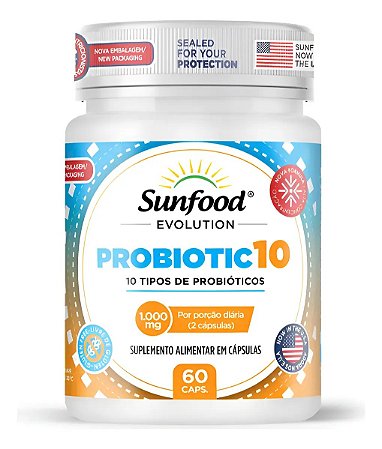 Probiotic 10 1000mg 60 cápsulas - Sunfood Evolution
