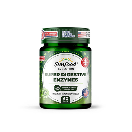 Super Digestive Enzymes 1000mg 60 cápsulas - Sunfood Evolution