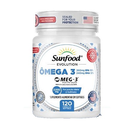 Ômega 3 EPA DHA 2000mg 120 softgels - Sunfood Evolution