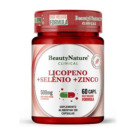 Licopeno de Tomate com Selênio e Zinco 500mg 60 cápsulas - Beauty Nature