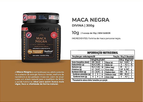 Maca Negra Divina 300g - Sunfood Evolution