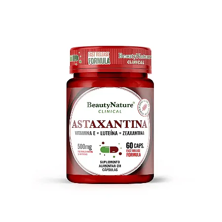 Astaxantina + Vitamina E, Luteína e Zeaxantina 500mg 60 cápsulas - Beauty Nature