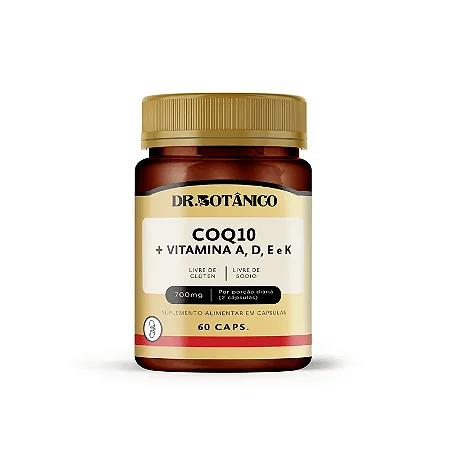 CoQ10 + Vitaminas A, D, E, K 500mg 60 cápsulas - Dr. Botânico