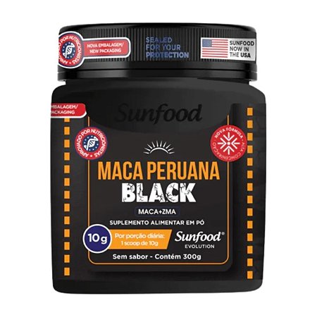 Maca Peruana Black + ZMA em Pó 300g - Sunfood Evolution