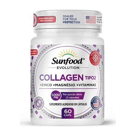 Collagen Tipo 2 1000mg 60 cápsulas - Sunfood Evolution