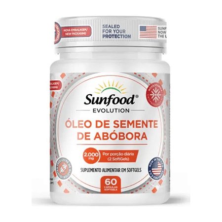 Óleo de Semente de Abóbora 2000mg 60 softgels - Sunfood Evolution