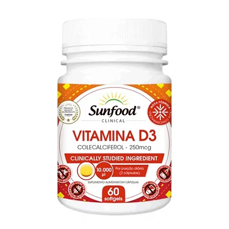 Vitamina D3 10.000UI 60 cápsulas - Sunfood