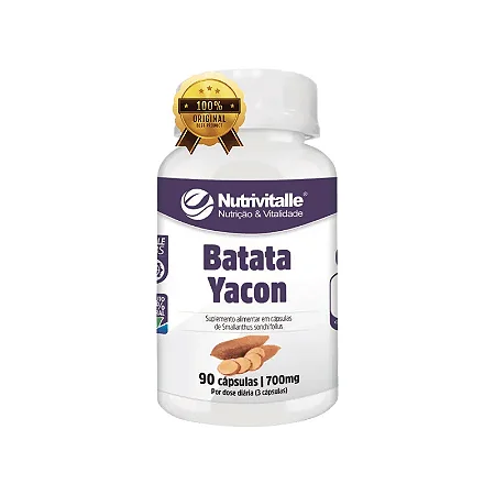 Batata Yacon 700mg 90 cápsulas - Nutrivitalle