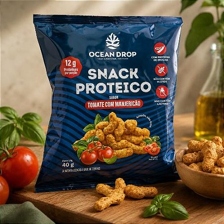Snack Proteico Sabor Tomate com Manjericão 40g - Ocean Drop