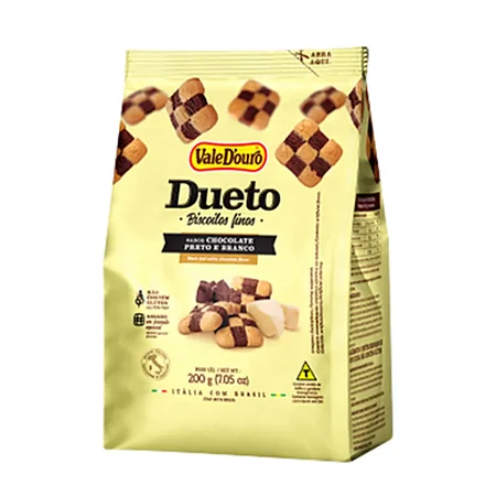 Biscoito Fino Xadrez Chocolate Preto e Branco - Vale D'Ouro