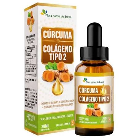 Cúrcuma com Colágeno Tipo 2 Sabor Laranja 30ml - Flora Nativa