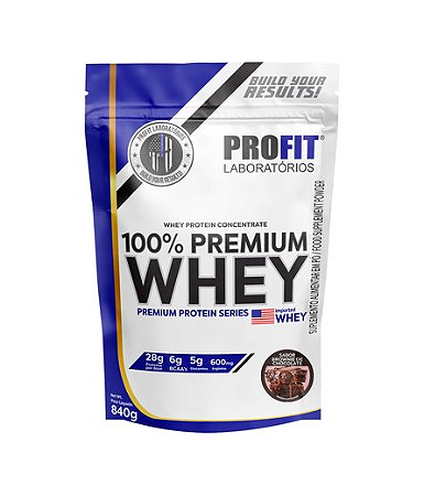 100% Premium Whey Refil 840g Brownie de Chocolate - Profit
