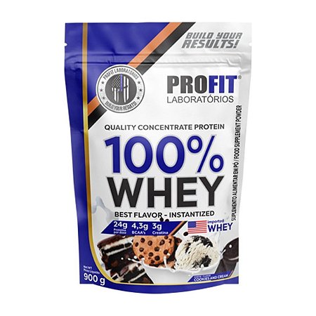 100% Whey Concentrate Cookies and Cream Refil 900g - Profit
