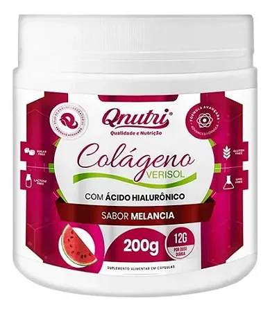 Colágeno Verisol com Ácido Hialurônico Melancia 200g - Qnutri