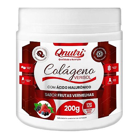 Colágeno Verisol com Ácido Hialurônico Frutas Vermelhas 200g - Qnutri