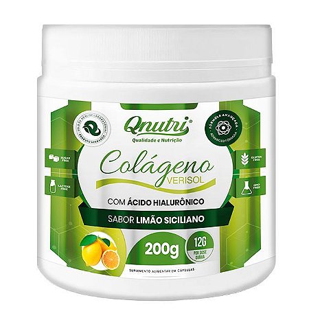 Colágeno Verisol com Ácido Hialurônico Limão Siciliano 200g - Qnutri