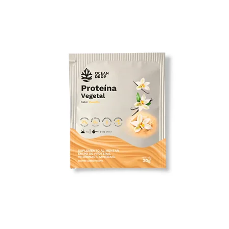 Proteína Vegetal Sachê Baunilha 30g - Ocean Drop