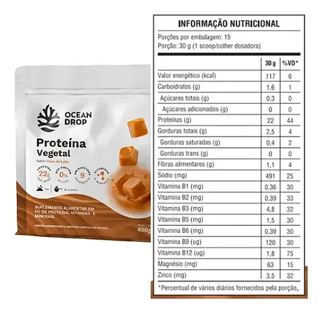 Proteína Vegetal Sachê Doce de Leite 30g - Ocean Drop