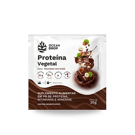 Proteína Vegetal Sachê Chocolate com Avelã 30g - Ocean Drop