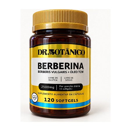 Berberina com Óleo TCM 2500mg 120 Softgels - Dr. Botânico