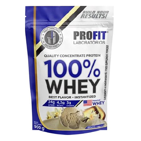 100% Whey Concentrado 900g Baunilha - Profit