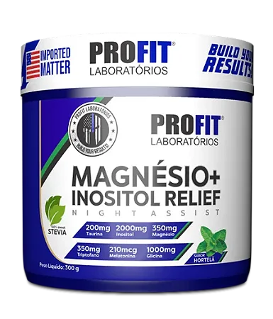 Magnésio com Inositol Relief 300g Sabor Menta - Profit