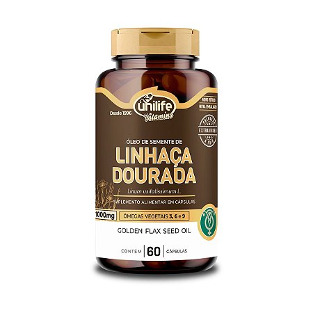 Óleo de Linhaça Dourada 1000mg 60 cápsulas - Unilife
