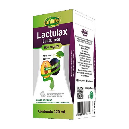 Lactulax Lactulose 667mg/ml Sabor Ameixa 120ml - Unilife