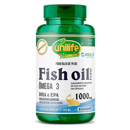 Óleo de Peixe Fish Oil 1000mg 60 cápsulas - Unilife