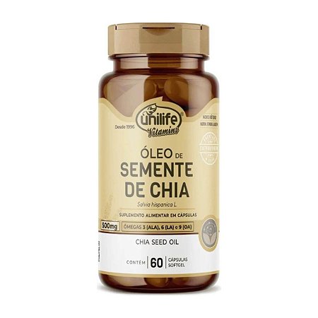 Óleo de Semente de Chia 500mg 60 cápsulas - Unilife