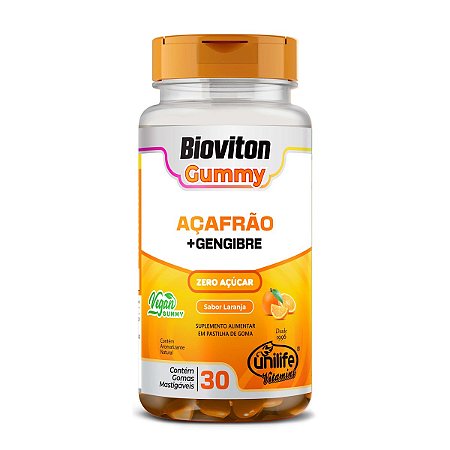 Bioviton Gummy Açafrão + Gengibre Sabor Laranja 30 gomas - Unilife