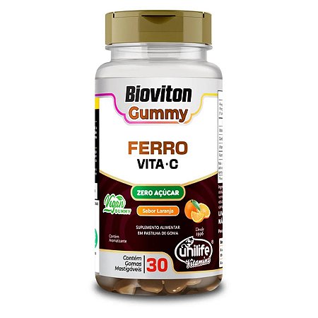 Bioviton Gummy Ferro + Vitamina C Sabor Laranja 30 gomas - Unilife