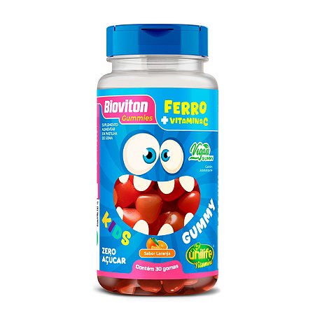 Bioviton Gummy Kids Ferro + Vitamina C Sabor Laranja 30 gomas - Unilife