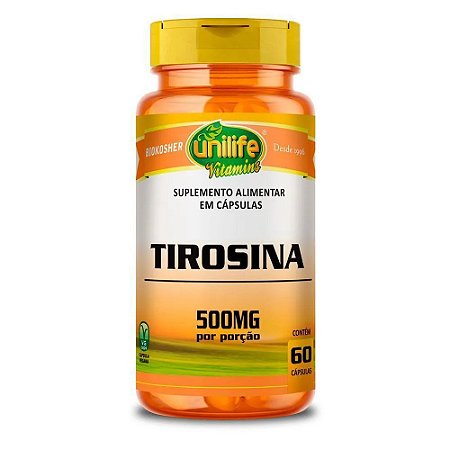 Tirosina 500mg 60 cápsulas - Unilife