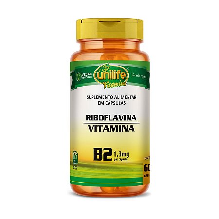 Vitamina B2 Riboflavina 500mg 60 cápsulas - Unilife
