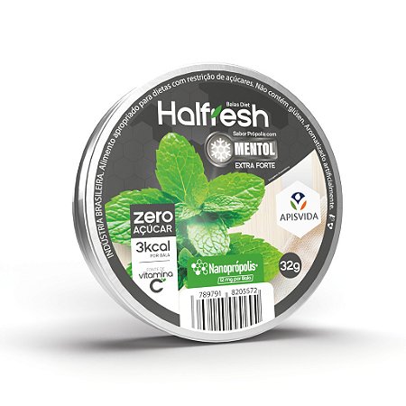 Halfresh Bala Diet com Nanoprópolis Sabor Hortelã - Apisvida