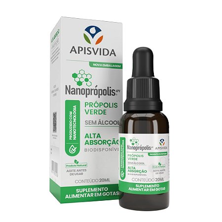 Nanoprópolis Extrato de Própolis Verde 20ml - Apisvida