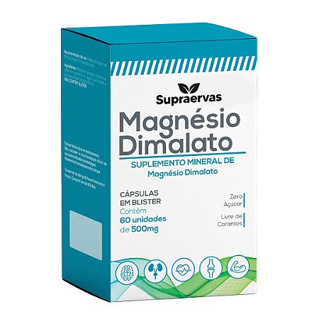 Magnésio Dimalato 60 cápsulas - Supraervas