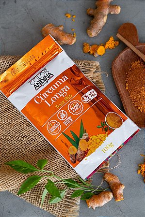 Cúrcuma Longa Raiz Bio Vegana sem Glúten 100g - Color Andina