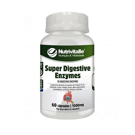 Super Digestive Enzymes 1000mg 60 cápsulas - Nutrivitalle