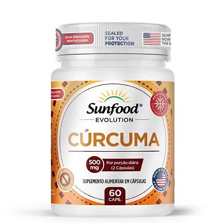 Cúrcuma 500mg 60 cápsulas - Sunfood Evolution