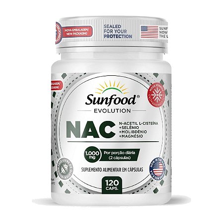 NAC N-Acetilcisteína 1000mg 120 cápsulas - Sunfood Evolution