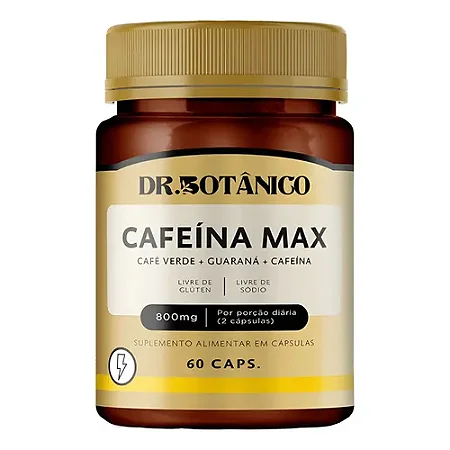 Cafeína Max (Café Verde + Guaraná + Cafeína) 1500mg 60 cápsulas - Dr. Botânico